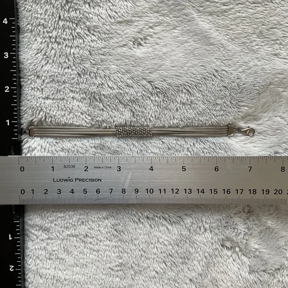 AE Sterling Silver 925 Multistrand Wheat Link Caviar Accent Bracelet 7.25" Italy - Picture 6 of 7